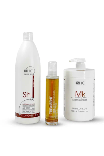 Набор Питание и Шёлк (шампунь 1000 мл, маска 1000 мл, флюид 100 мл)
